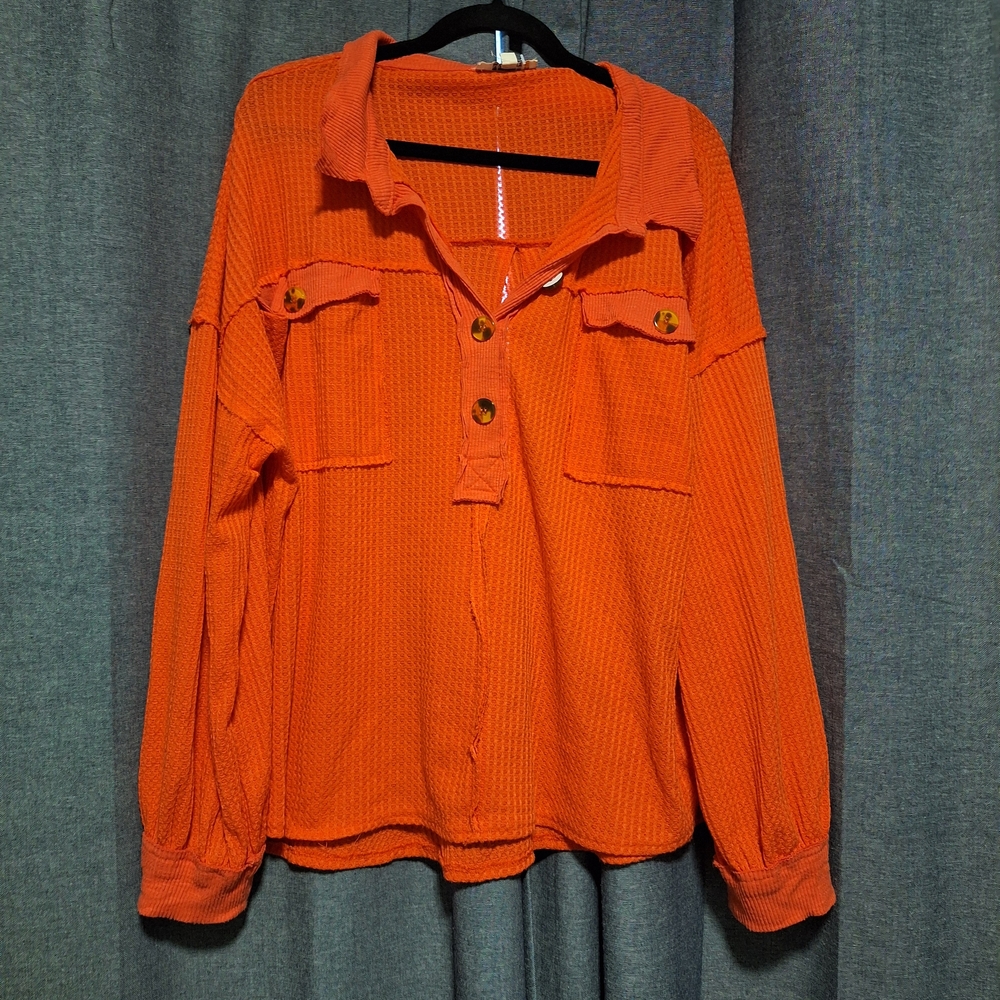 Umgee Bright Orange Knit Top